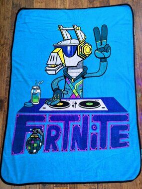 Fortnite DJ Yonder Blue Fleece Throw Blanket 60 x 40 Inches